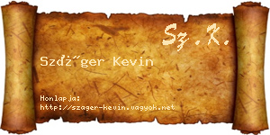 Száger Kevin névjegykártya