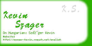 kevin szager business card